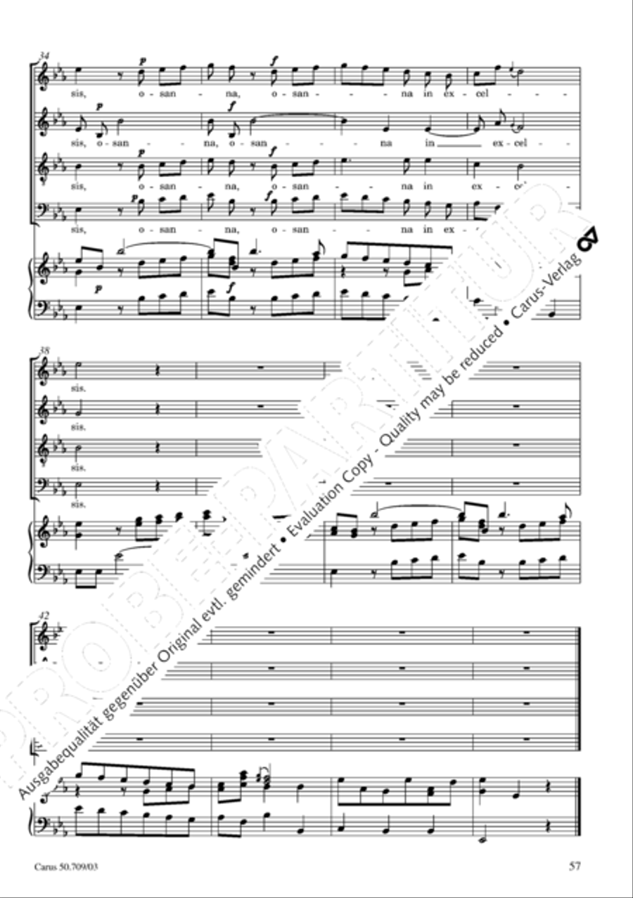 Requiem in E flat major 4-Part scores gallery preview page 58