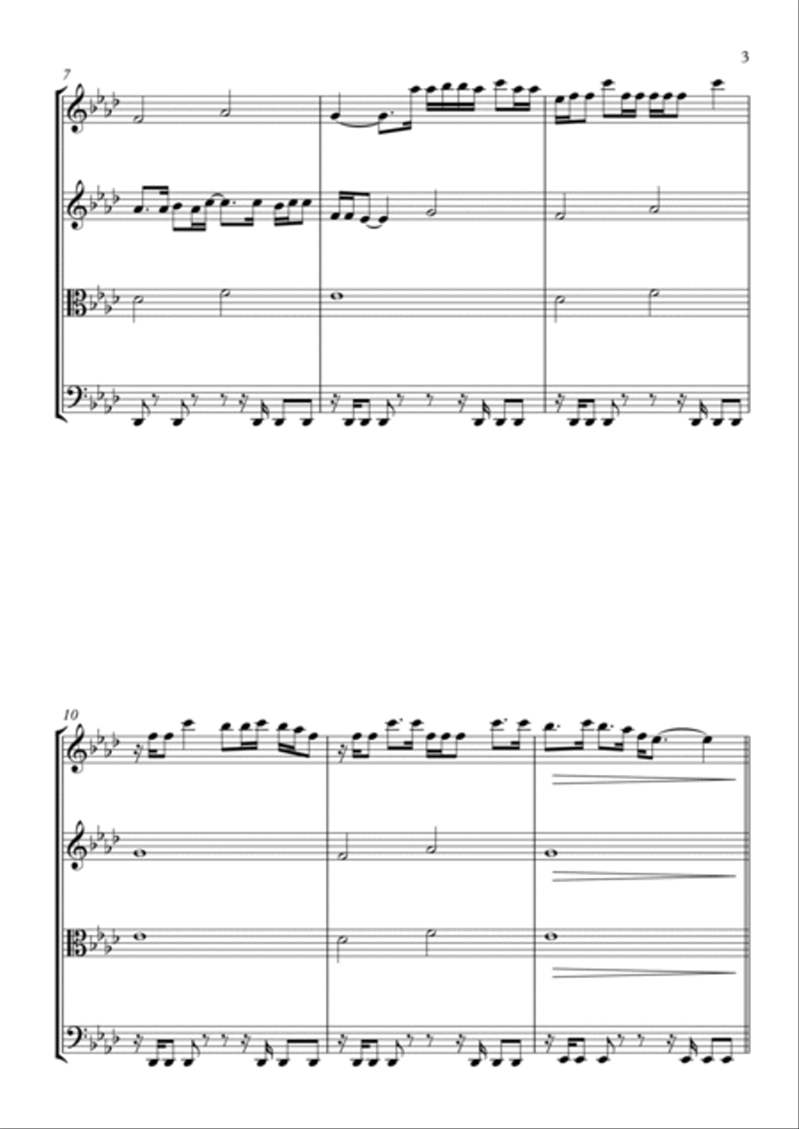 Wildest Dreams String Quartet scores gallery preview page 3