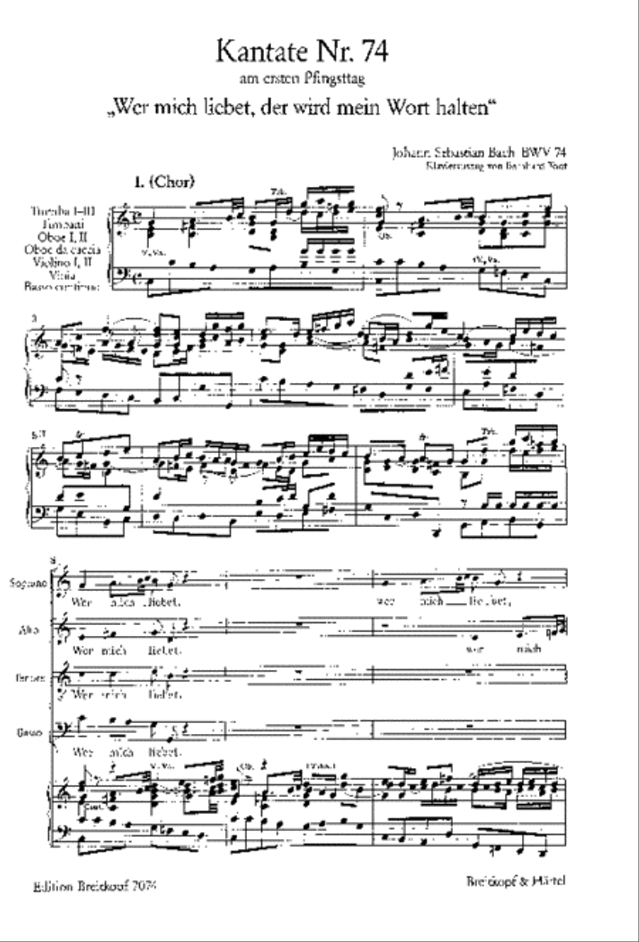 Cantata BWV 74 “Wer mich liebet, der wird mein Wort halten” 4-Part scores gallery preview page 2