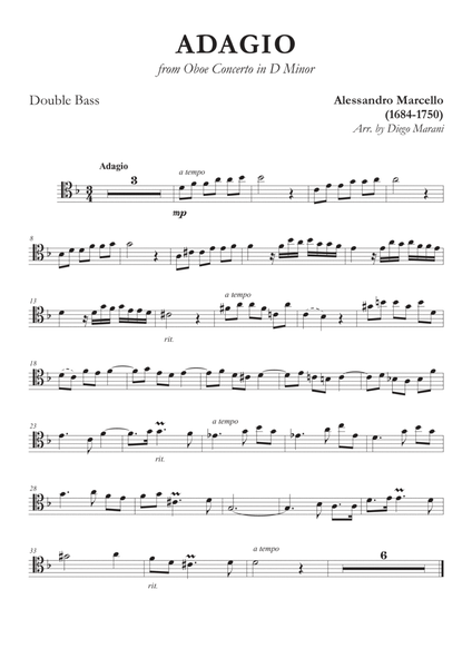 Marcello's Adagio for Double Bass and Piano image number null