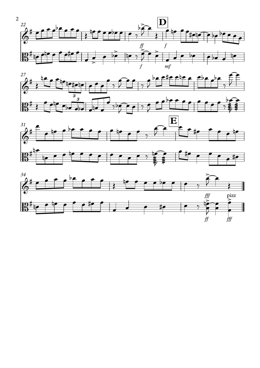 Blues Duet for Flute and Viola Flute scores gallery preview page 2