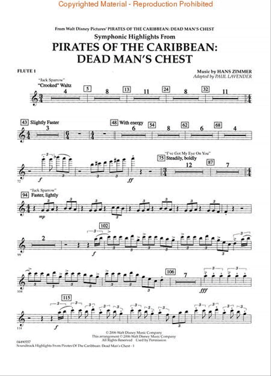Soundtrack Highlights from Pirates of the Caribbean: Dead Man's Chest Full Orchestra scores gallery preview page 5