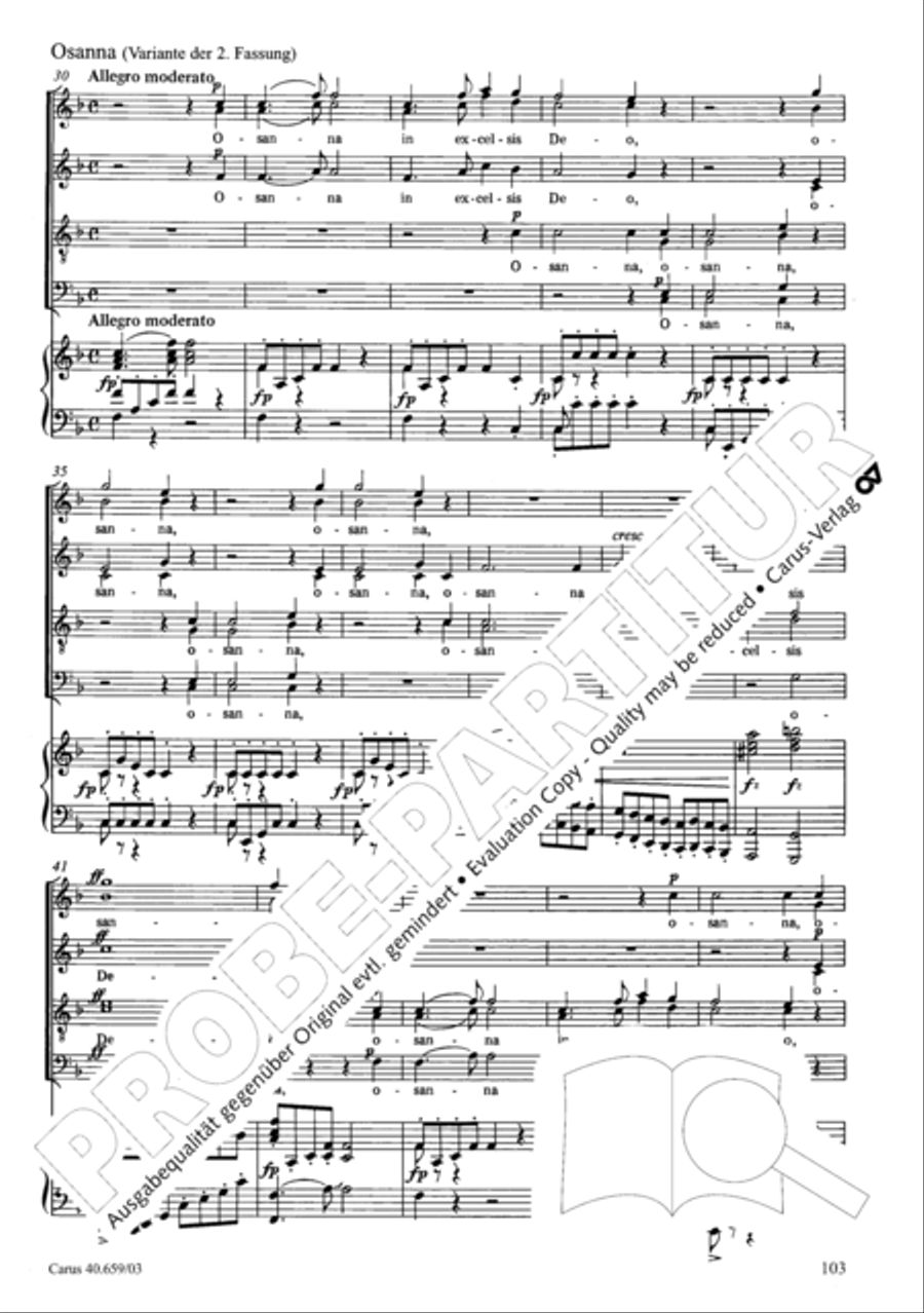 Mass in A flat major (Messe in As) 4-Part scores gallery preview page 104