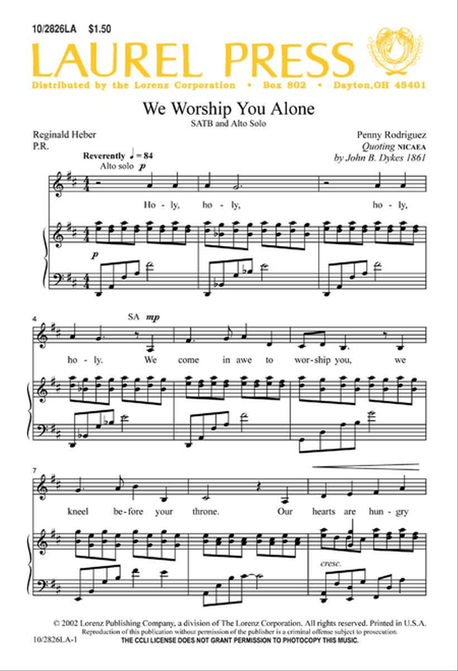 We Worship You Alone We Worship You Alone 4-Part scores gallery preview page 1