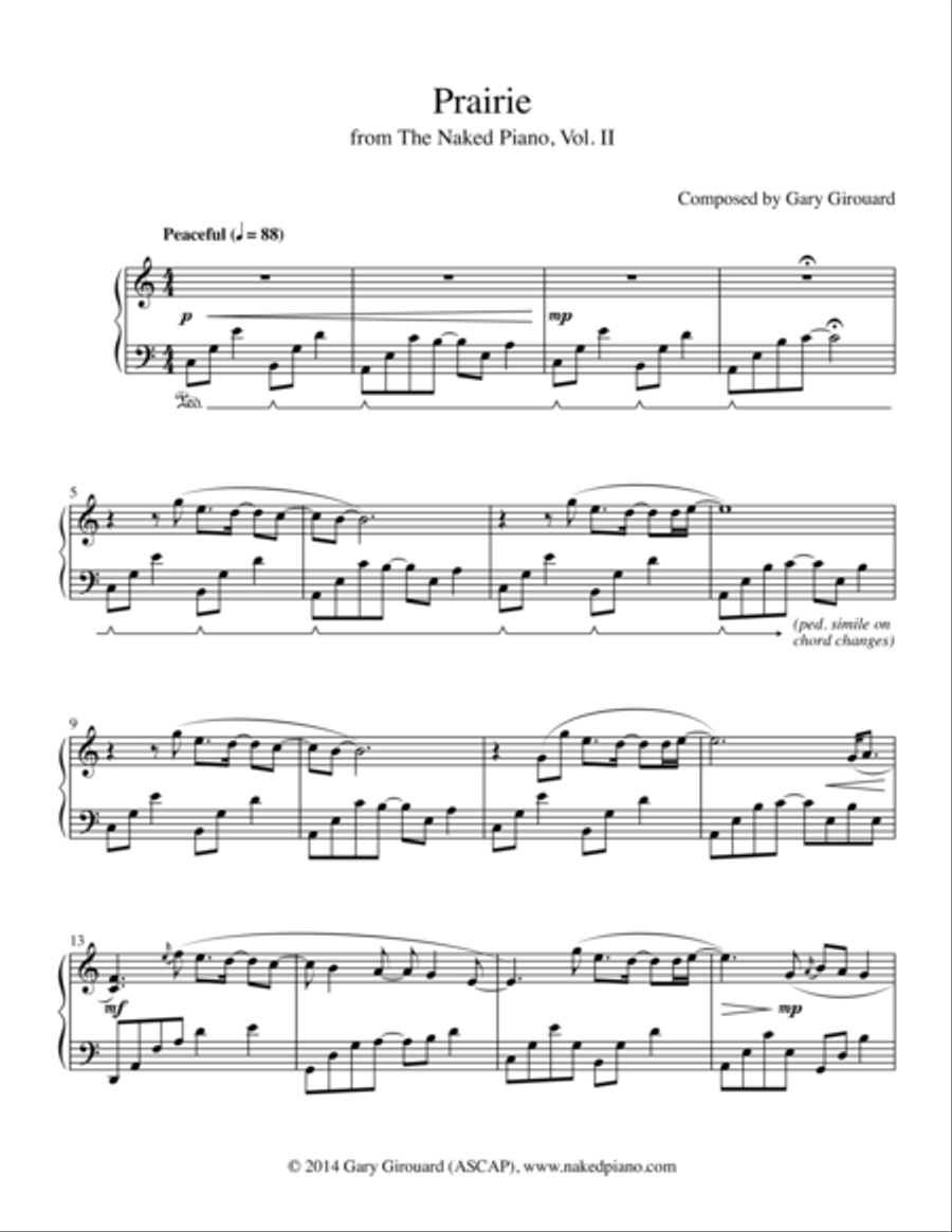 Prairie Piano Solo scores gallery preview page 1