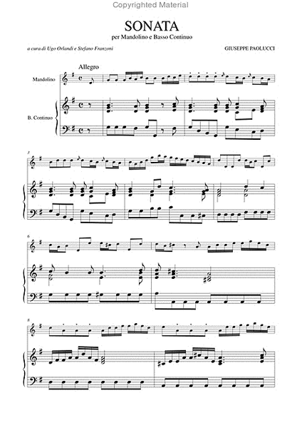 Sonata in G Major for Mandolin and Continuo