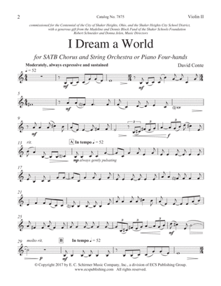 I Dream a World (Downloadable Violin II Replacement Pt)