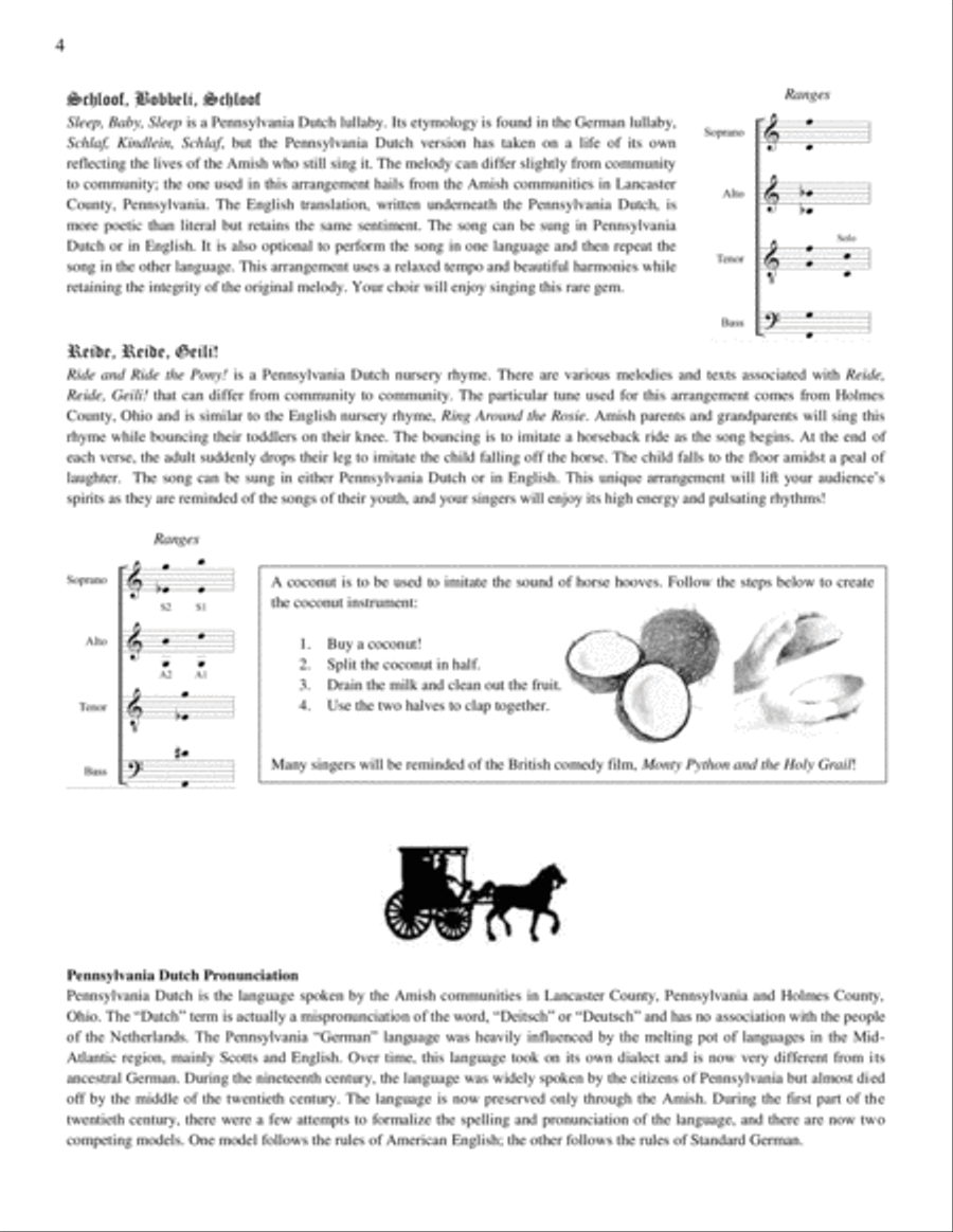 Three Amish Folk Songs 4-Part scores gallery preview page 4