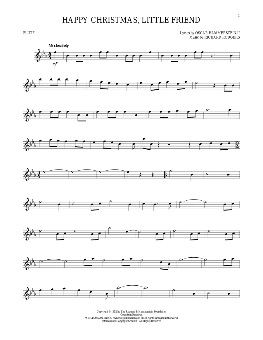 Happy Christmas, Little Friend Flute Solo scores gallery preview page 1