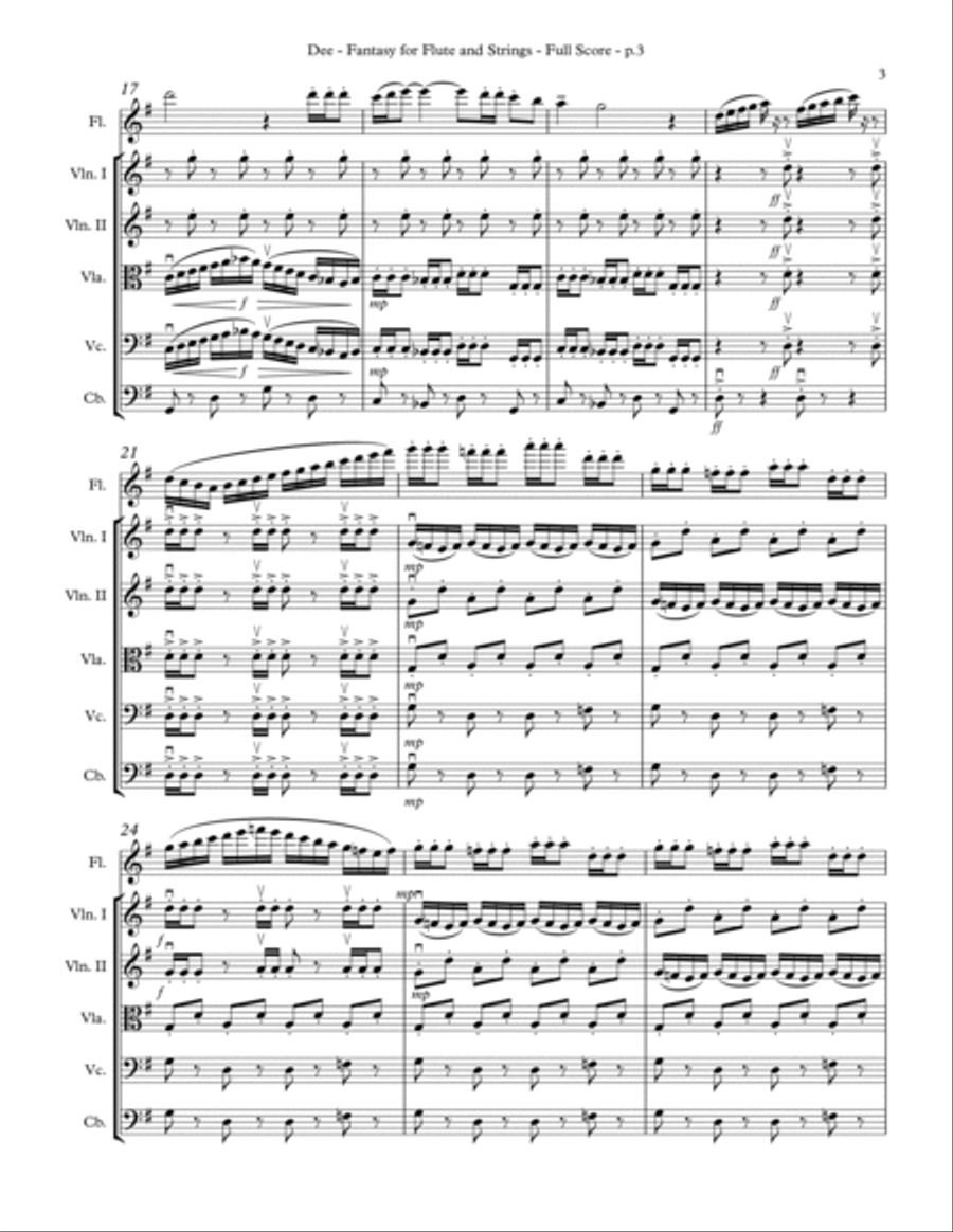 Fantasy for Flute and Strings Chamber Music scores gallery preview page 5