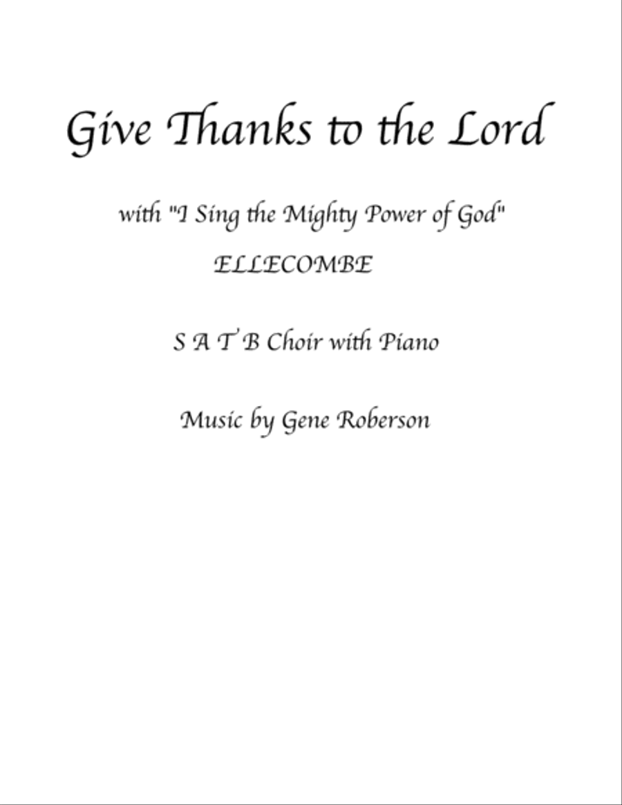 Give Thanks to the Lord SATB 4-Part scores gallery preview page 1