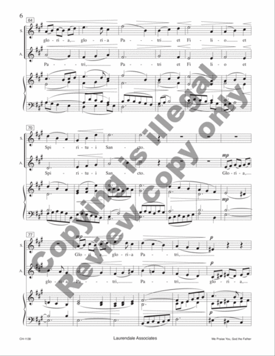 We Praise You, God the Father (Ecce Sacerdos Magnus) 2-Part scores gallery preview page 6