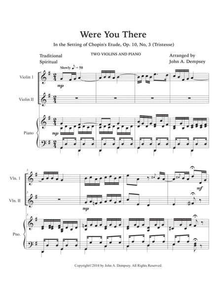 Were You There (Trio for Two Violins and Piano) image number null