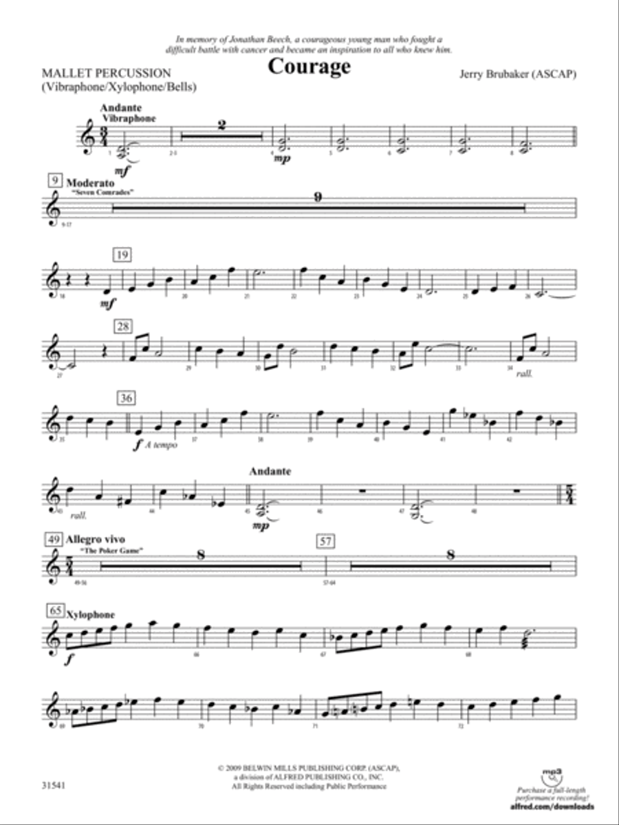 Courage: Mallets Full Orchestra scores gallery preview page 1