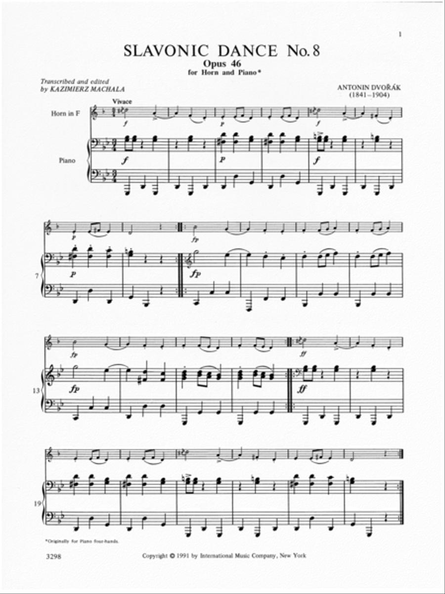 Slavonic Dance No. 8, Opus 46 Horn scores gallery preview page 2
