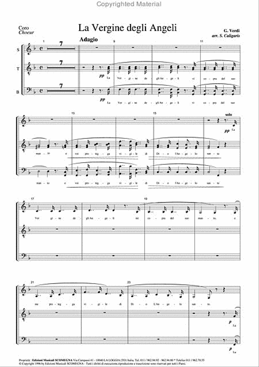 La Vergine Degli Angeli (SATB Choir Set)