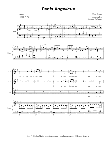 Panis Angelicus (for SSA - Piano Accompaniment) image number null