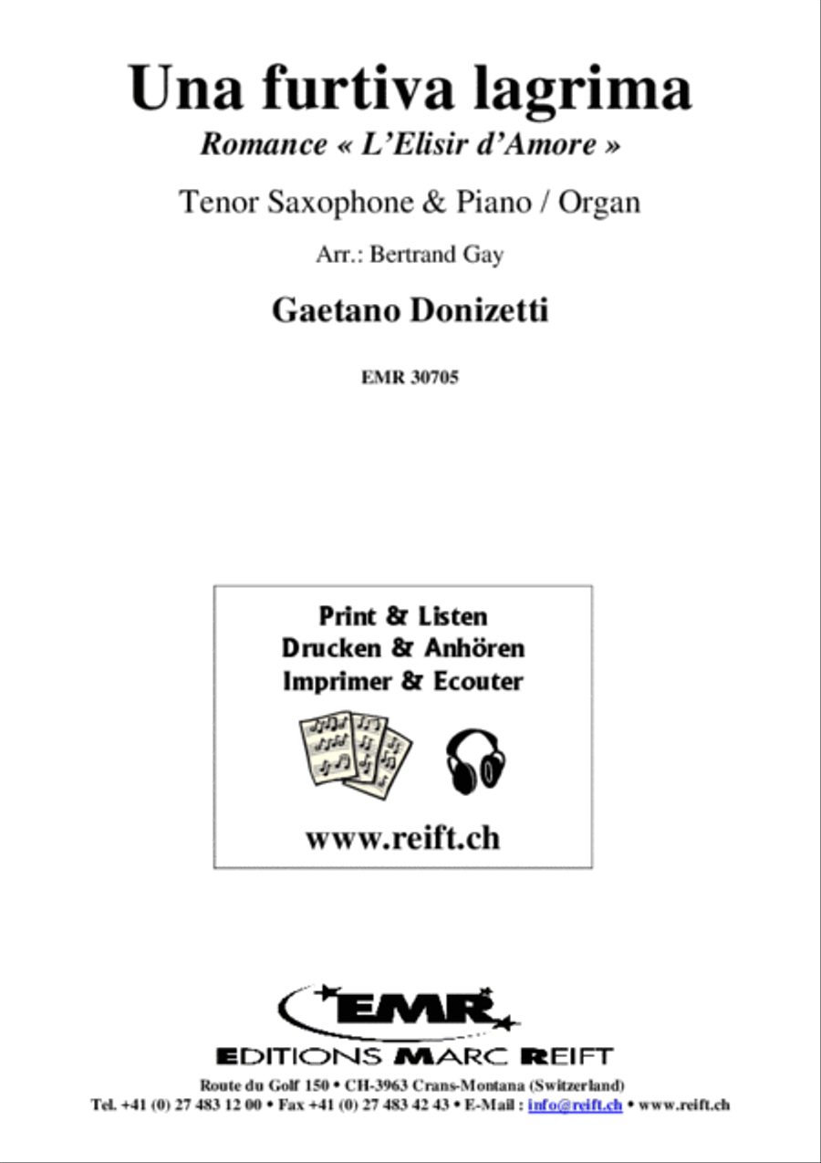 Una furtiva lagrima Tenor Saxophone scores gallery preview page 2