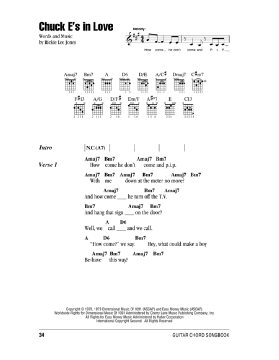 Chuck E's In Love Acoustic Guitar scores gallery preview page 1