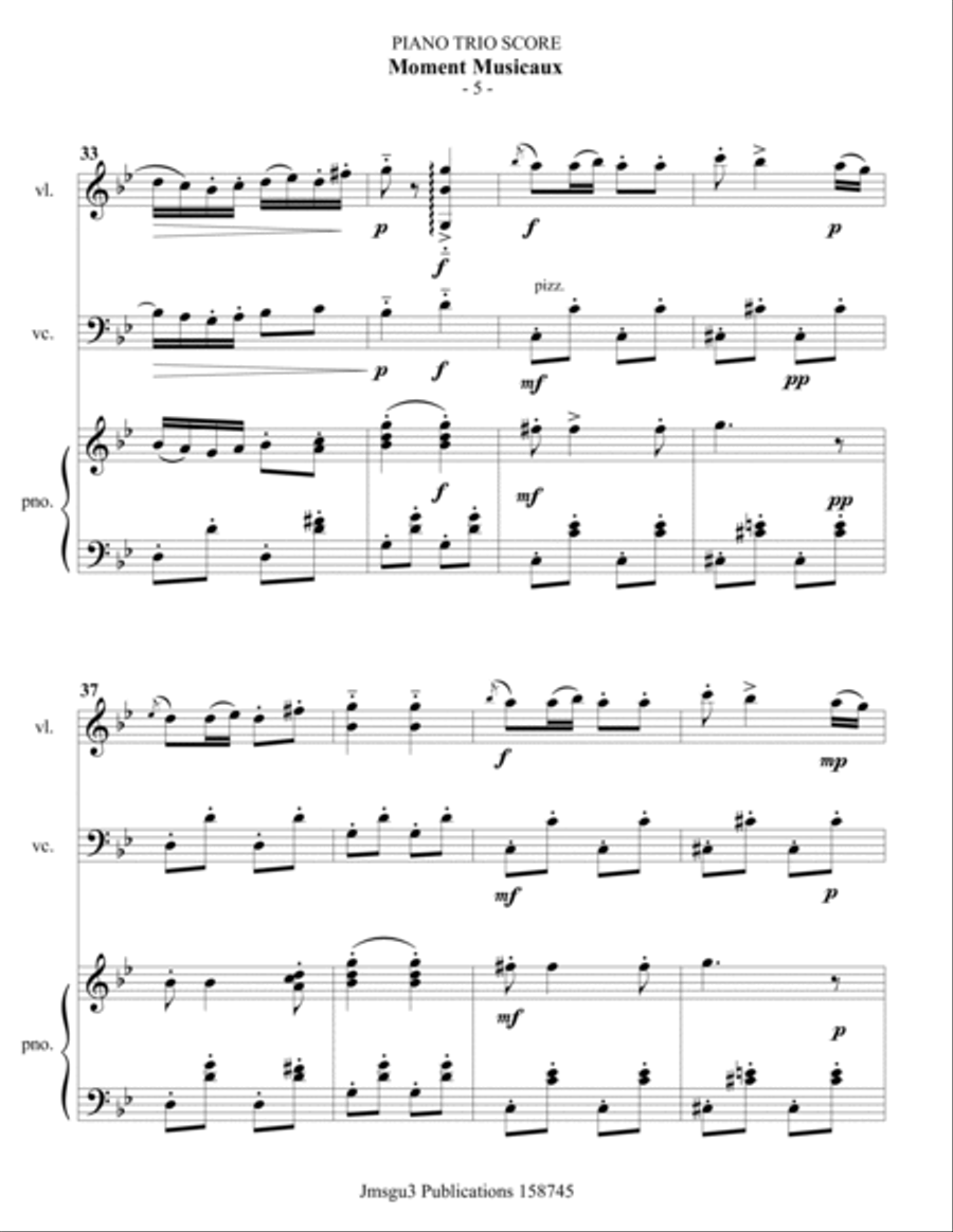 Schubert: Moment Musicaux for String Trio String Trio scores gallery preview page 5