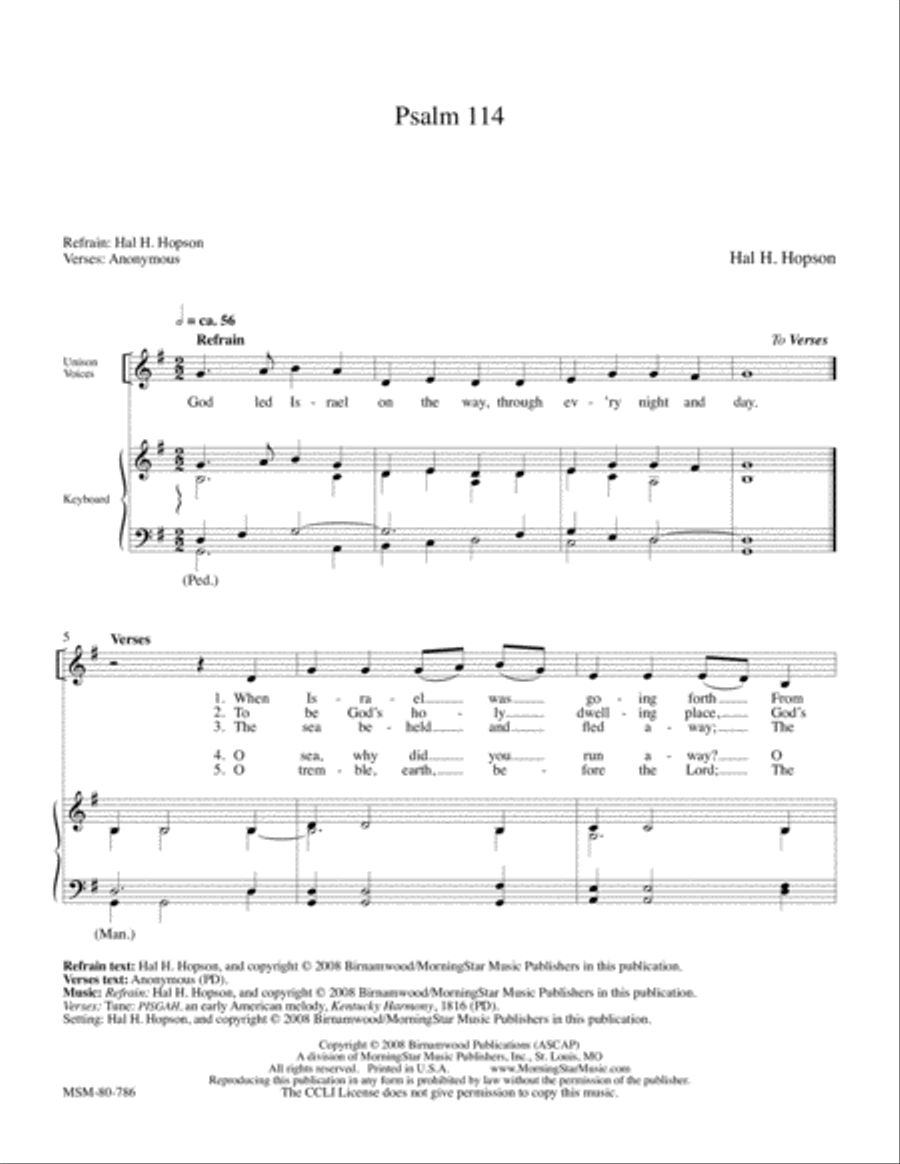 Psalm 114 4-Part scores gallery preview page 1