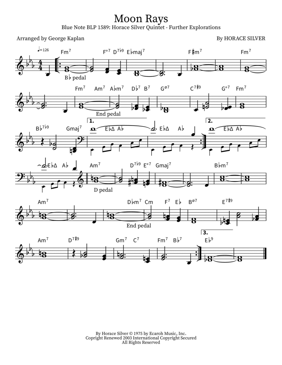 Moon Rays Piano scores gallery preview page 1