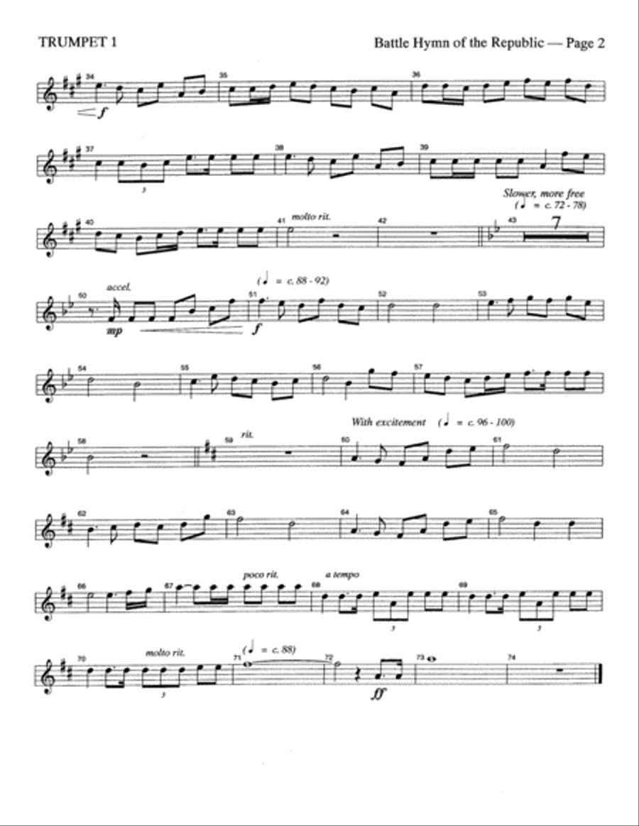Battle Hymn of the Republic Battle Hymn of the Republic 5-Octaves scores gallery preview page 3