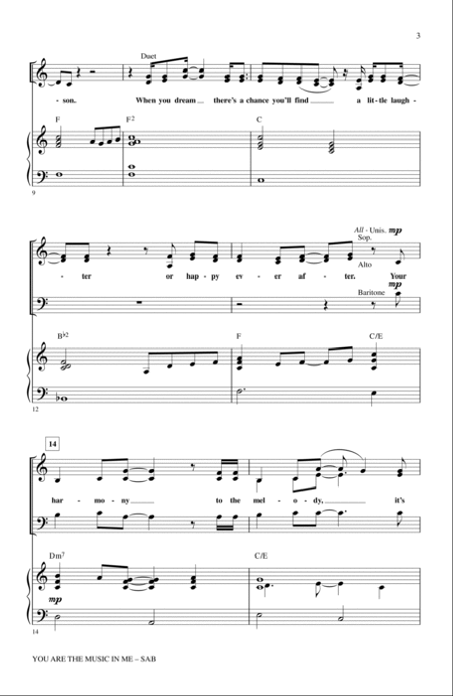 You Are The Music In Me (from High School Musical 2) (arr. Mac Huff) 3-Part scores gallery preview page 2
