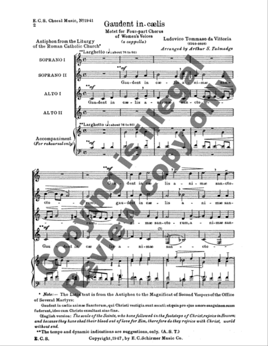 Gaudent in caelis SSAA scores gallery preview page 3