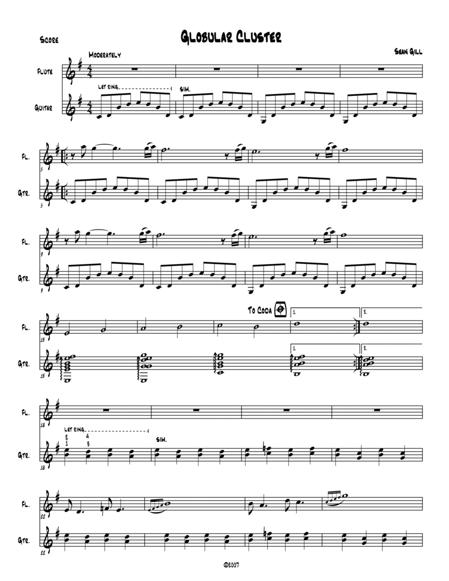 Globular Cluster Globular Cluster Flute scores gallery preview page 1