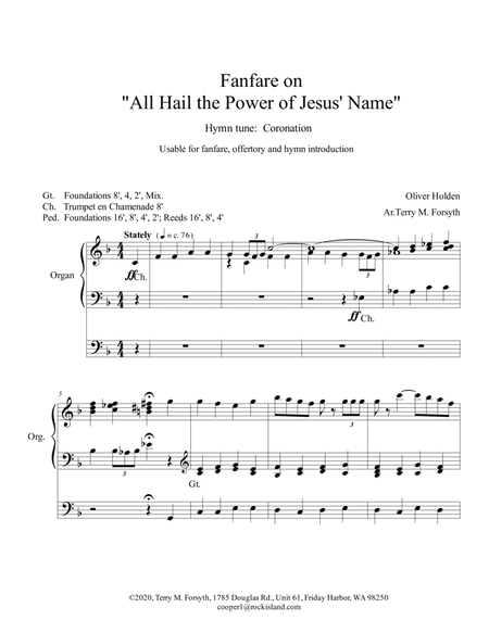 "All Hail the Power of Jesus' Name" for organ, regal image number null