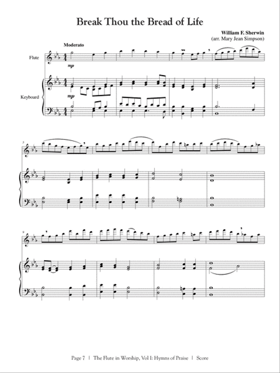 The Flute in Worship, Volume 1: Hymns of Praise for Flute and Piano Flute Solo scores gallery preview page 4