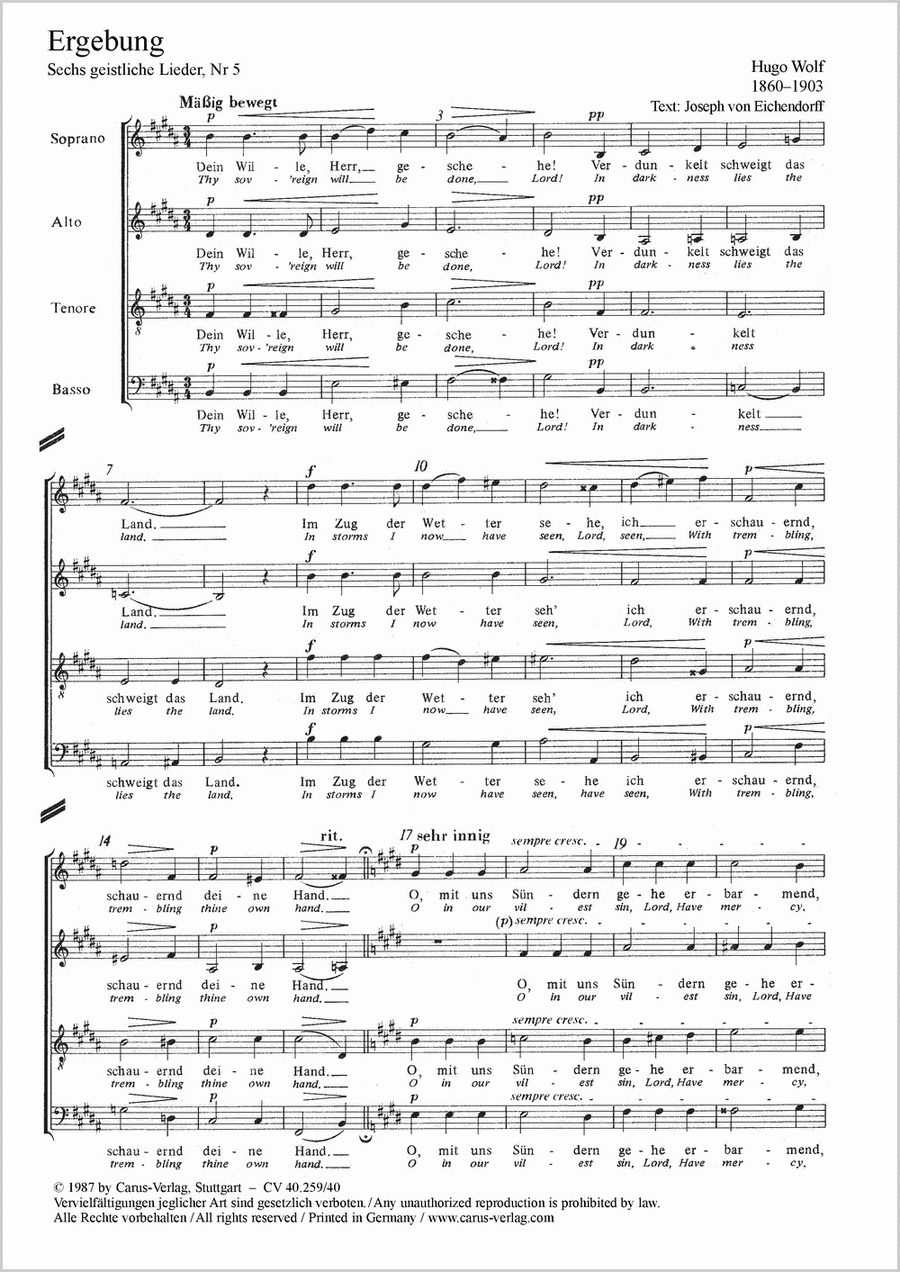 Thy sov'reign will be done 4-Part scores gallery preview page 1
