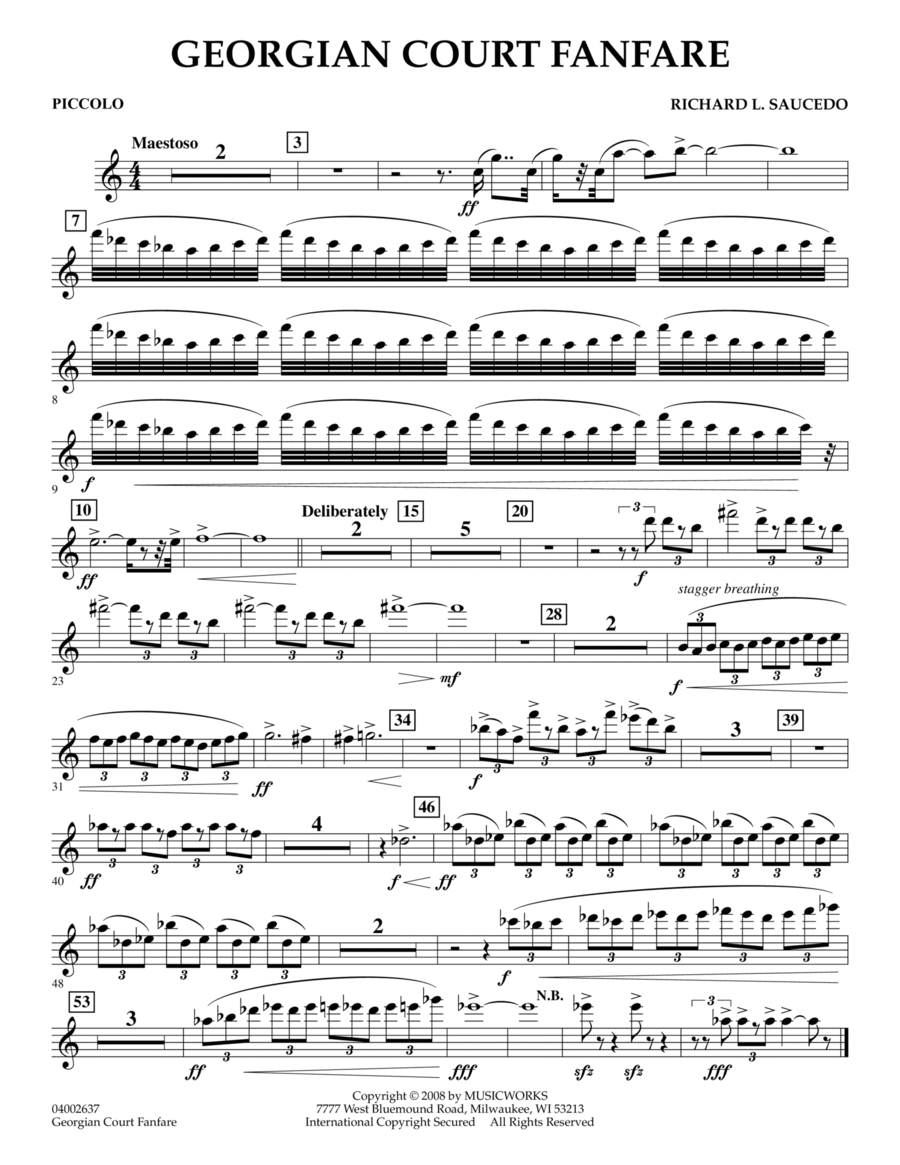 Georgian Court Fanfare - Piccolo Piccolo scores gallery preview page 1