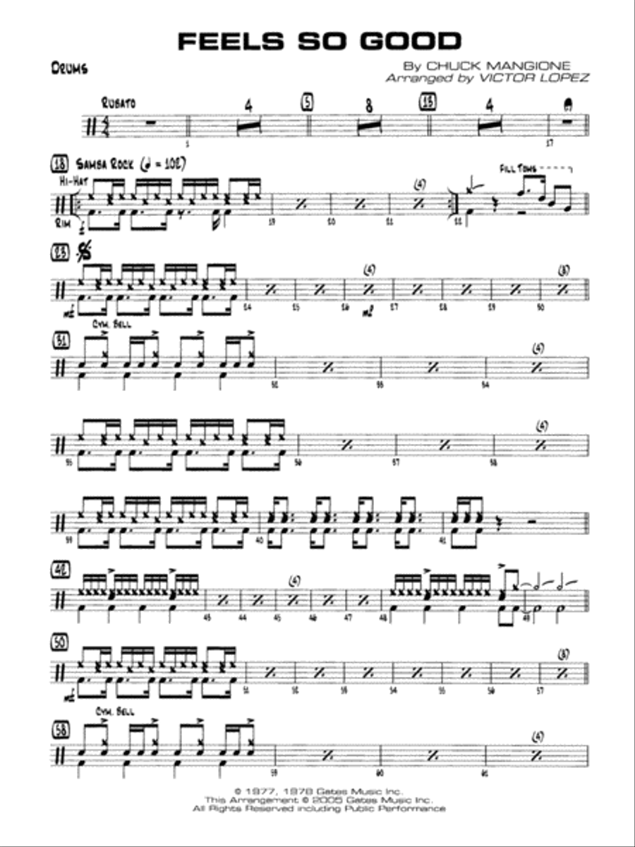 Feels So Good: Drums Jazz Ensemble scores gallery preview page 1