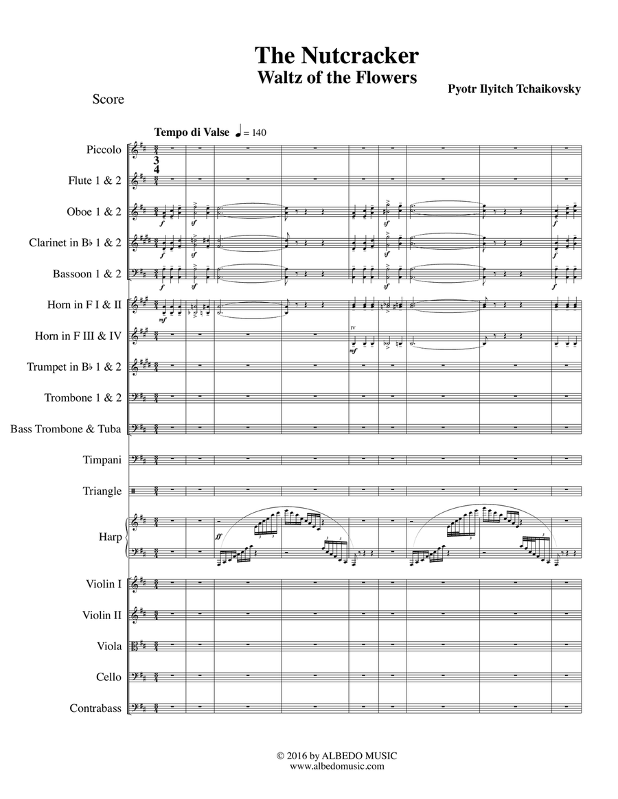 Waltz of the Flowers from The Nutcracker for Full Orchestra Waltz of the Flowers from The Nutcracker for Full Orchestra Full Orchestra scores gallery preview page 1