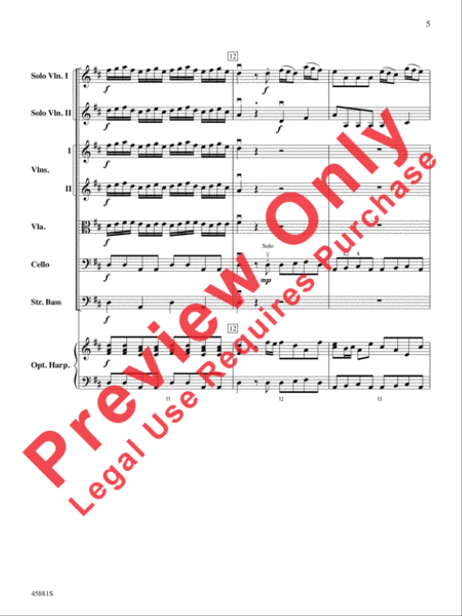 Concerto for Two Violins in D Major String Orchestra scores gallery preview page 5