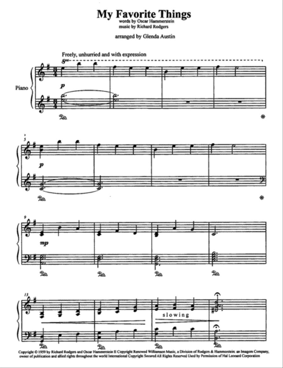 My Favorite Things Piano Solo scores gallery preview page 2
