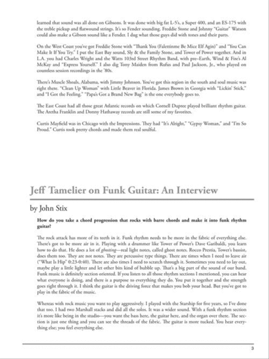 Learn Funk Guitar with Tower of Power's Jeff Tamelier Electric Guitar scores gallery preview page 5