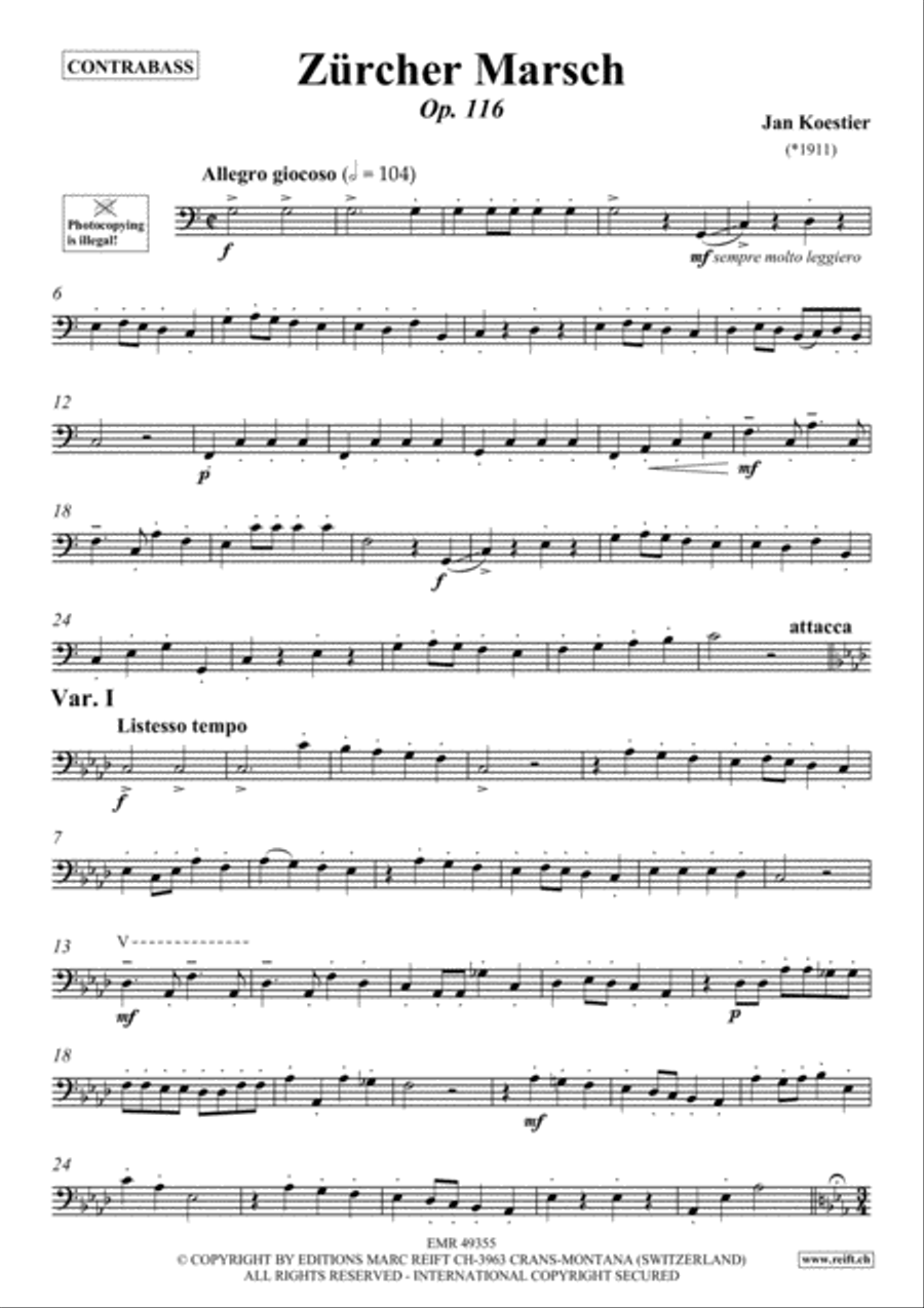 Zurcher Marsch Double Bass scores gallery preview page 2