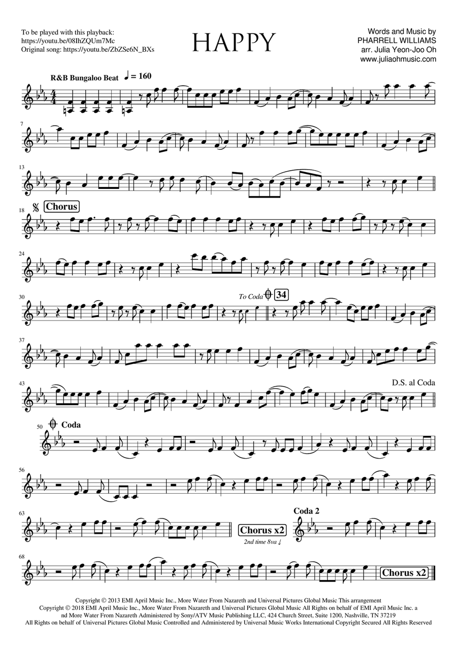 Happy Happy Violin Solo scores gallery preview page 1
