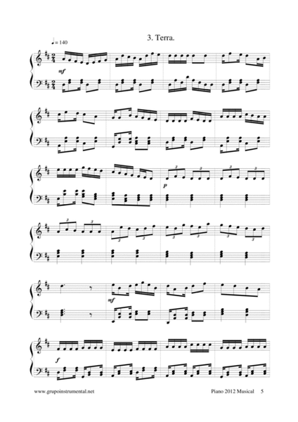 Piano 2012 Musical by Marcelo Torca Piano Solo - Digital Sheet Music