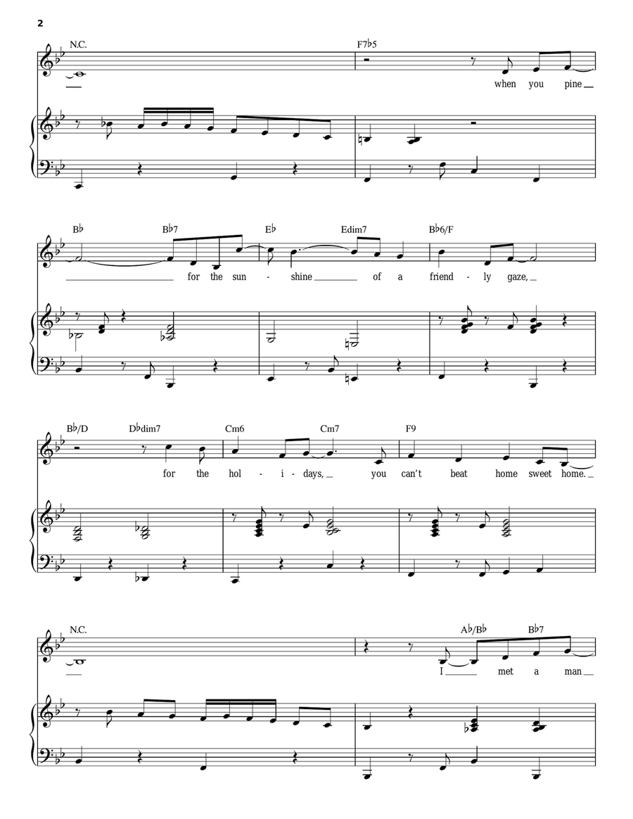 (There's No Place Like) Home For The Holidays Piano, Vocal scores gallery preview page 2