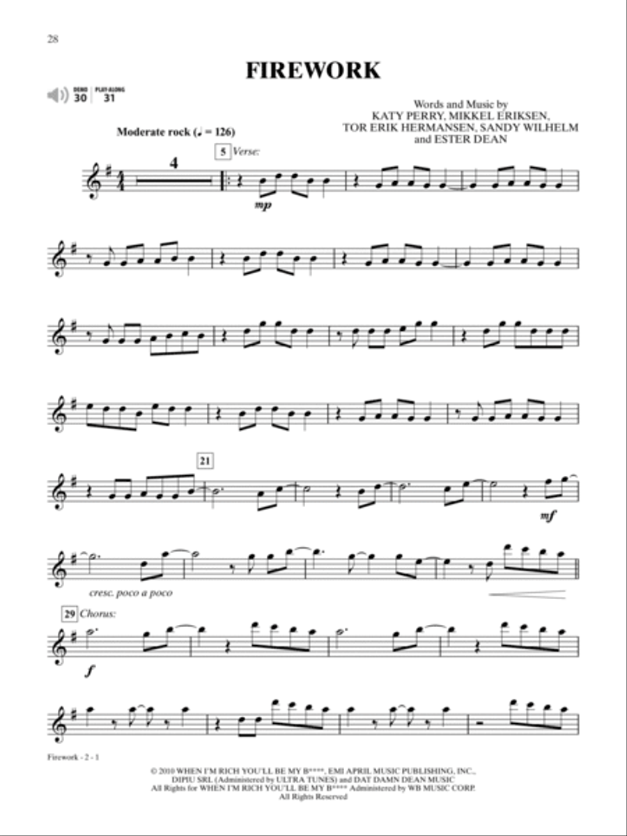 Ultimate Pop & Rock Instrumental Solos Alto Saxophone scores gallery preview page 4