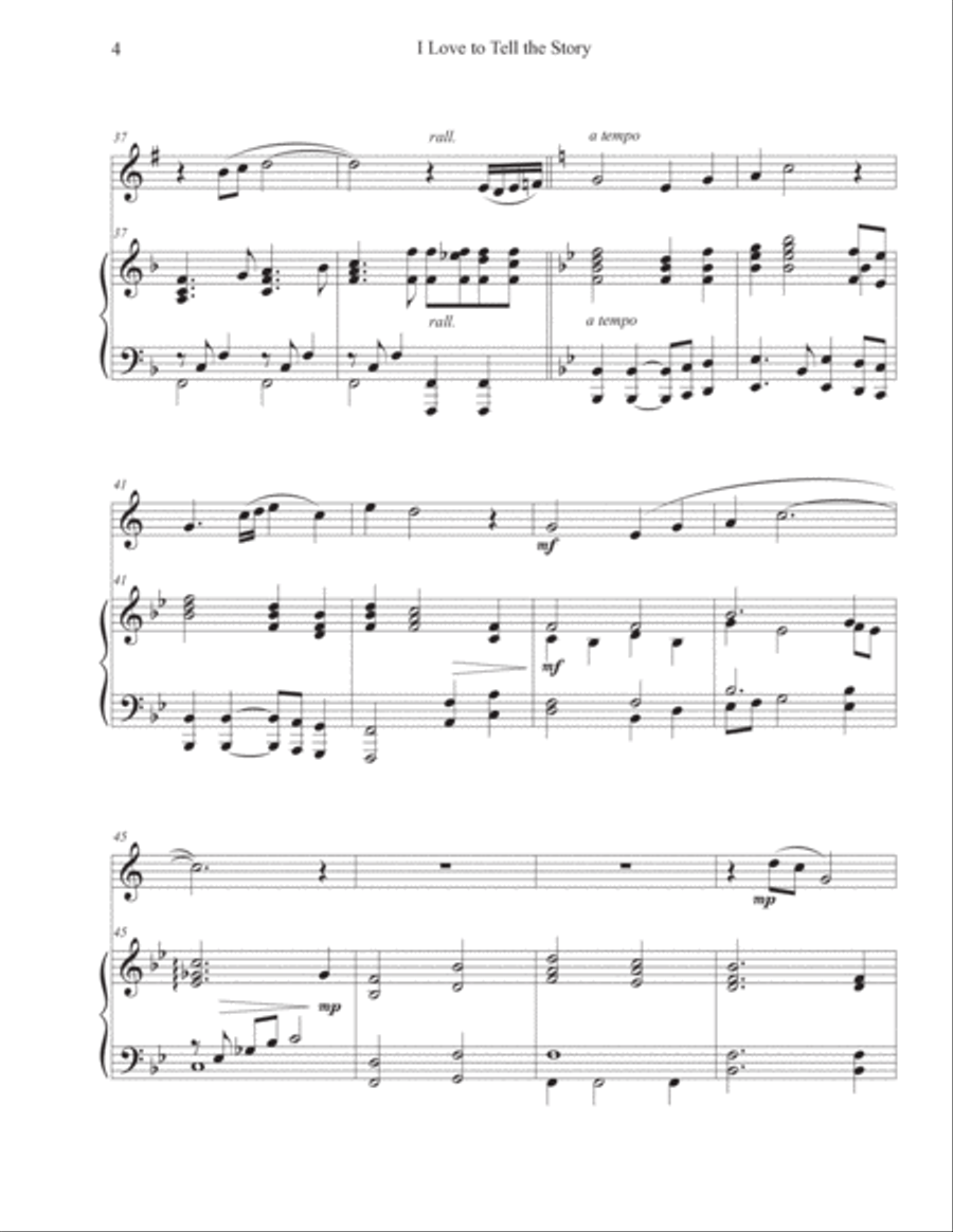 I Love to Tell the Story (Trumpet-Piano) Trumpet Solo scores gallery preview page 4