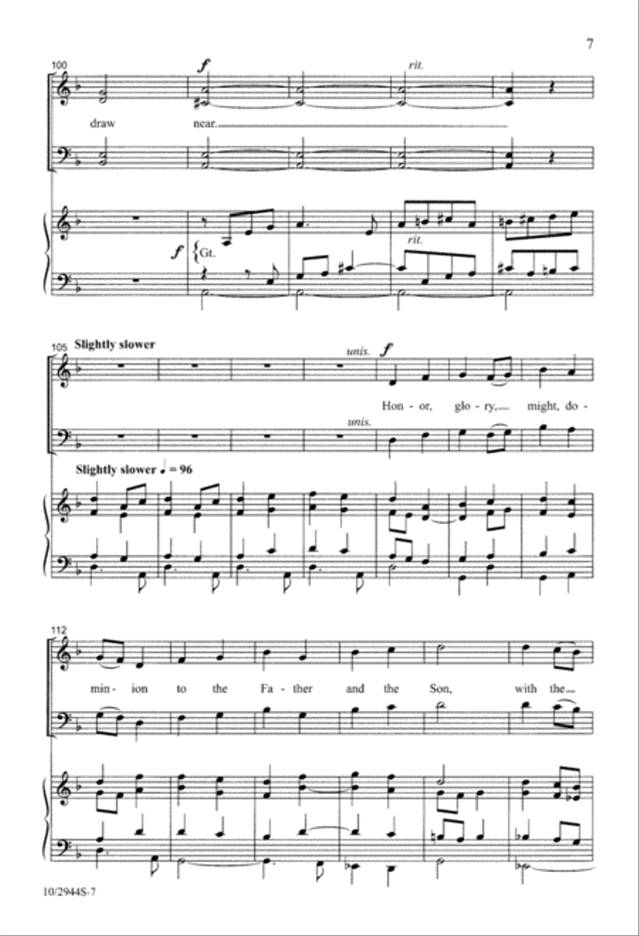 Hark! A Thrilling Voice Is Sounding 4-Part scores gallery preview page 7