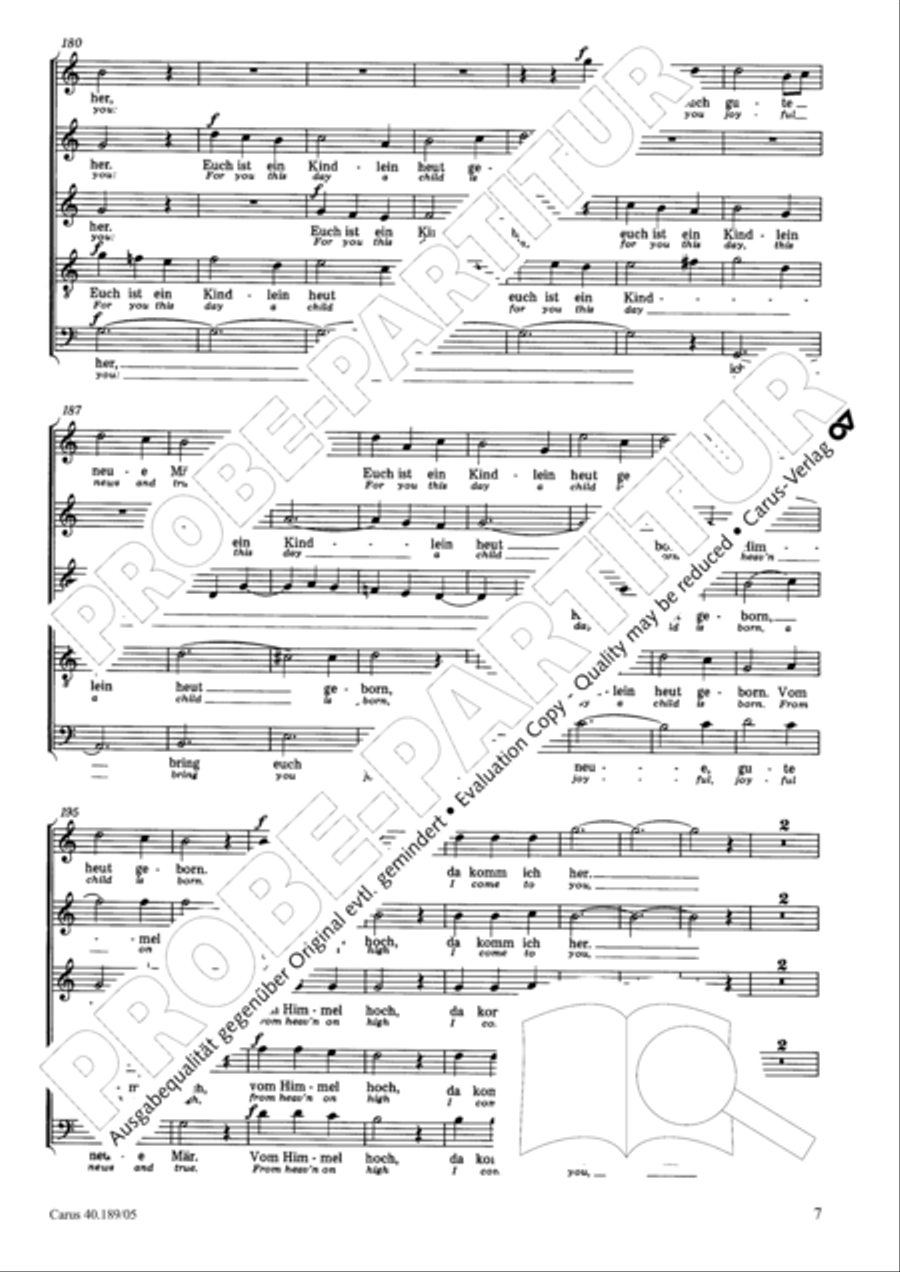From heav'n on high (Vom Himmel hoch) SSATB scores gallery preview page 8