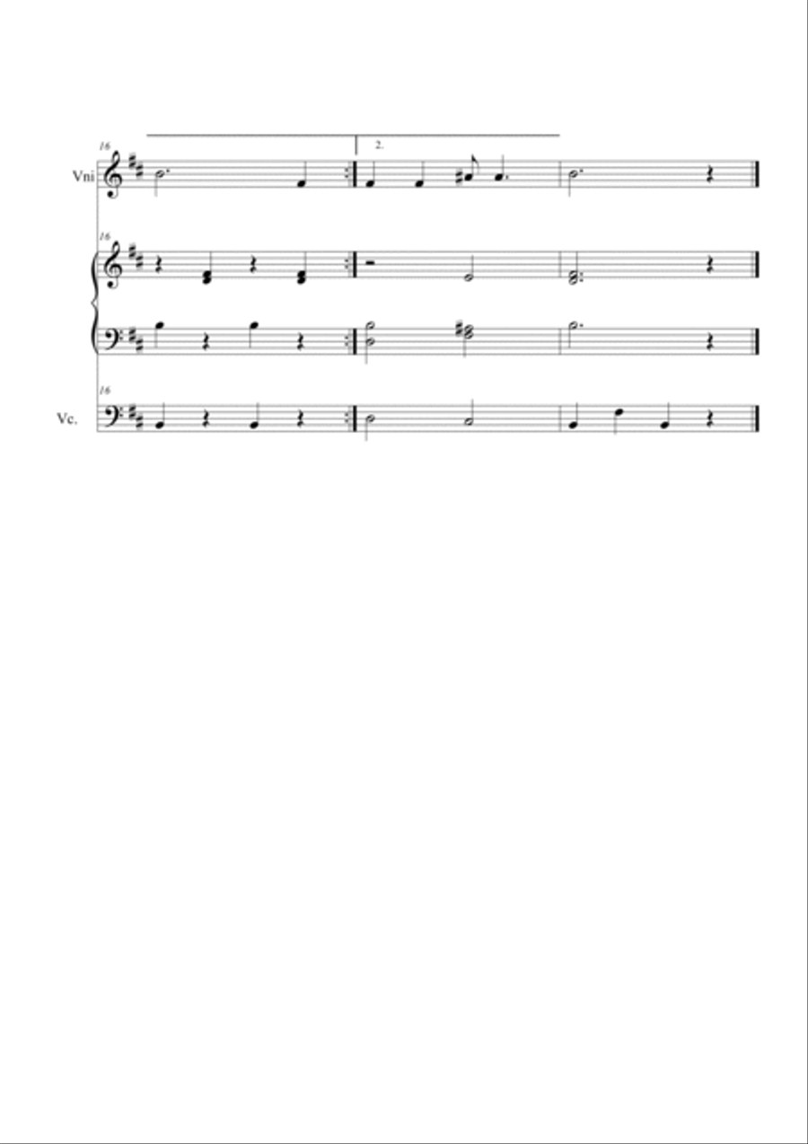 Go down Moses. Violin, piano and cello Piano Trio scores gallery preview page 3
