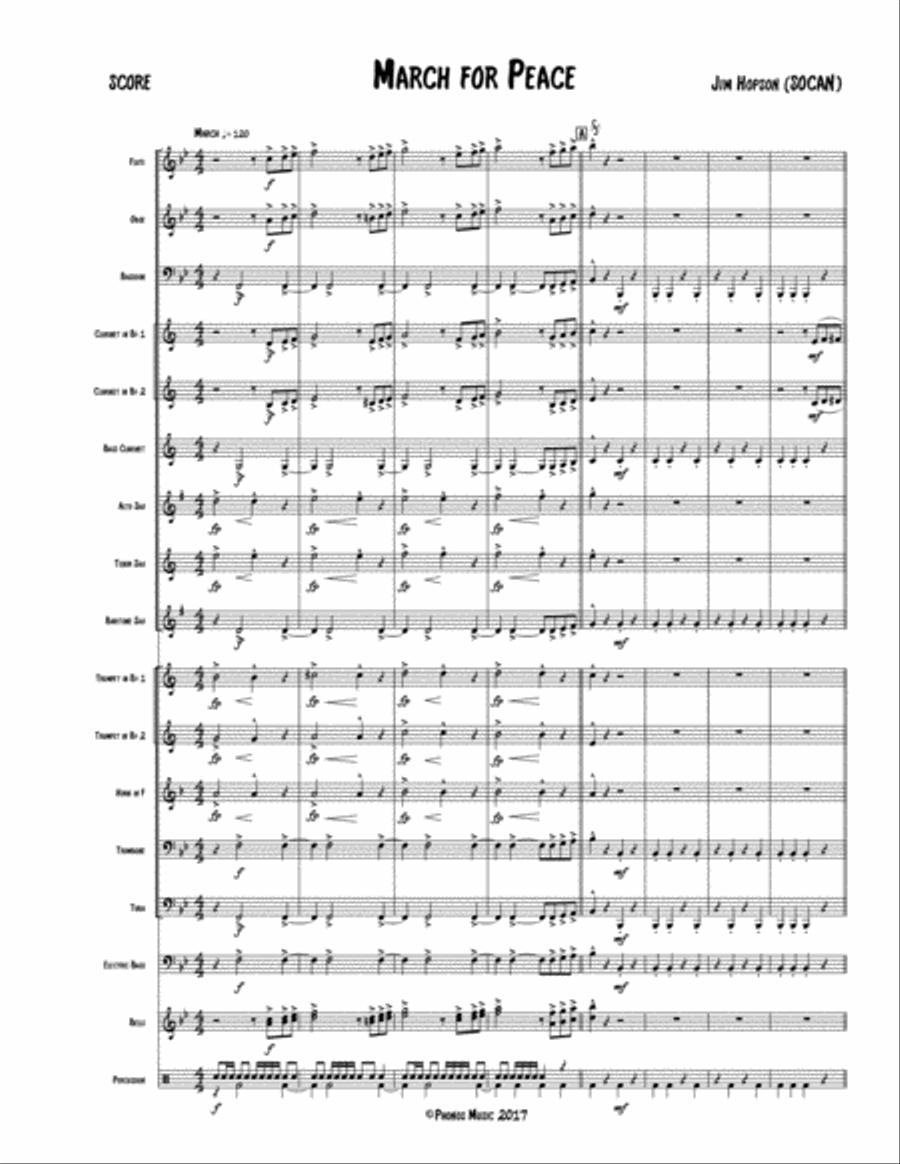 March for Peace Concert Band scores gallery preview page 3