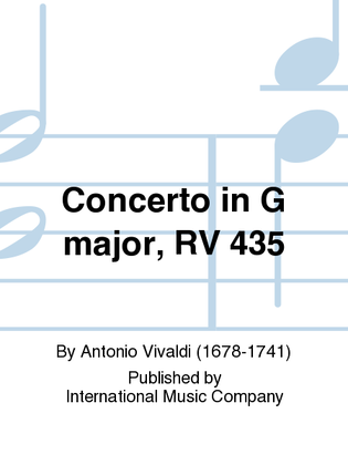 Book cover for Concerto In G Major, Rv 435